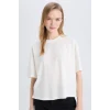 Defacto E0291 Beyaz Coool Loose Fit Bisiklet Yaka Basic Düz Kalın Kısa Kollu Beyaz Tişört