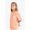 Defacto E0354 Turuncu Kız Çocuk Relax Fit Bisiklet Yaka Sırt Baskılı Kısa Kollu Tişört