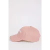 Defacto D9477 Pembe Kadın Etiket Baskılı Dokuma Beyzbol Basketbol Şapkası