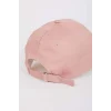 Defacto D9477 Pembe Kadın Etiket Baskılı Dokuma Beyzbol Basketbol Şapkası