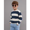 LCW Kids Petrol Bisiklet Yaka Çizgili Erkek Çocuk Sweatshirt