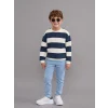LCW Kids Petrol Bisiklet Yaka Çizgili Erkek Çocuk Sweatshirt