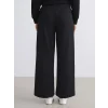 LCW Modest Siyah Büyük Beden Beli Lastikli Geniş Paça Kadın Pantolon