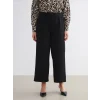 LCW Modest Siyah Büyük Beden Beli Lastikli Geniş Paça Kadın Pantolon