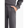Defacto G3825A8AR104 Antrasit Erkek Çocuk 2li Takım Baskılı Yarım Fermuarlı Sweatshirt Eşofman Altı
