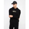 XSIDE Siyah Uzun Kollu Baskılı Erkek Hoodie