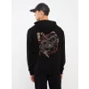 XSIDE Siyah Uzun Kollu Baskılı Erkek Hoodie