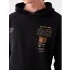 XSIDE Siyah Uzun Kollu Baskılı Erkek Kalın Hoodie