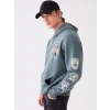 XSIDE Yeşil Uzun Kollu Baskılı Erkek Kalın Hoodie