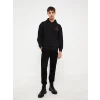 XSIDE Siyah Uzun Kollu Baskılı Erkek Kalın Hoodie
