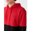 XSIDE Kırmızı Uzun Kollu Renk Bloklu Erkek Kalın Hoodie