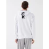 XSIDE Beyaz Uzun Kollu Baskılı Erkek Hoodie