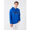 XSIDE Mavi Uzun Kollu Baskılı Erkek Kalın Hoodie