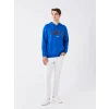 XSIDE Mavi Uzun Kollu Baskılı Erkek Kalın Hoodie