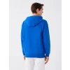 XSIDE Mavi Uzun Kollu Baskılı Erkek Kalın Hoodie