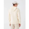 XSIDE Ekru Uzun Kollu Baskılı Erkek Kalın Hoodie