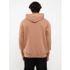 XSIDE Kahverengi Uzun Kollu Baskılı Erkek Kalın Hoodie