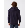 XSIDE Lacivert Uzun Kollu Baskılı Erkek Kalın Hoodie
