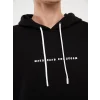 XSIDE Siyah Uzun Kollu Baskılı Erkek Hoodie
