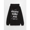 XSIDE Siyah Uzun Kollu Baskılı Erkek Hoodie