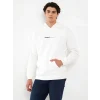 XSIDE Beyaz Uzun Kollu Baskılı Erkek Kalın Hoodie