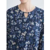 LCW Grace Lacivert Bisiklet Yaka Çiçekli Bluz