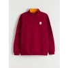 LCW Kids Kırmızı Dik Yaka Galatasaray Baskılı Erkek Çocuk Sweatshirt