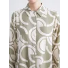 LCWAIKIKI Classic Yeşil Desenli Kadın Gömlek Tunik