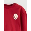 LCW baby Kırmızı Bisiklet Yaka Galatasaray Baskılı Erkek Bebek Sweatshirt ve Eşofman Alt 2li Takım