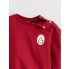 LCW baby Kırmızı Bisiklet Yaka Galatasaray Baskılı Erkek Bebek Sweatshirt ve Eşofman Alt 2li Takım