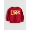 LCW baby Kırmızı Bisiklet Yaka Galatasaray Baskılı Erkek Bebek Sweatshirt ve Eşofman Alt 2li Takım