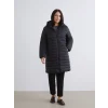 LCWAIKIKI Classic Siyah Kapüşonlu Kadın Şişme Mont
