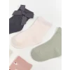 LCW Kids Gri Desenli Kız Bebek Soket Çorap 5li
