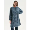 LCW Grace İndigo Hakim Yaka Desenli Kadın Tunik