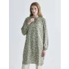 LCW Grace Haki Fırfırlı Bağlamalı Yaka Desenli Kadın Tunik