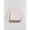 LCW Kids Pembe Çiçek Nakışlı Kız Çocuk Sweatshirt ve Pantolon 2li