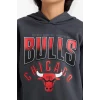 Defacto F4086A8AR31 Antrasit Erkek Çocuk NBA Chicago Bulls Kapüşonlu Sweatshirt