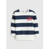 LCW Kids Ekru Bisiklet Yaka Çizgili Erkek Çocuk Sweatshirt
