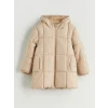 LCW Kids Bej Kapüşonlu Kız Çocuk Kaban