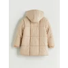 LCW Kids Bej Kapüşonlu Kız Çocuk Kaban