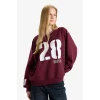 Defacto E8793AXBR467 Bordo Coool Oversize Geniş Kalıp V Yaka Baskılı Kalın Sweatshirt