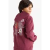 Defacto F9917A8BR170 Bordo Erkek Çocuk One Piece Kapüşonlu İçi Yumuşak Tüylü Sırt Baskılı Sweatshirt