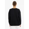 Defacto F9628AXBK81 Siyah Oversize Geniş Kalıp Bisiklet Yaka Basic Düz Kalın Sweatshirt