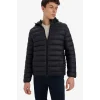 Defacto N4661AZBK27 Siyah Su İtici Slim Fit Dar Kesim İç Cep Detaylı Kapüşonlu Fermuarlı Cepli Şişme Mont