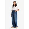 Defacto G2949A8NM28 Mavi Kız Çocuk Wide Baggy Fit Beli Lastikli Jean Pantolon