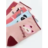LCW Kids Pembe Desenli Kız Çocuk Soket Çorap 5li