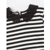 LCW Kids Siyah Bebe Yaka Çizgili Kız Çocuk Tişört