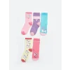 LCW Kids Pembe Desenli Kız Çocuk Soket Çorap 5li