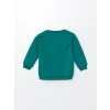 LCW Kids Yeşil Bisiklet Yaka Baskılı Kalın Erkek Çocuk Sweatshirt