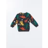 LCW Kids Antrasit Bisiklet Yaka Baskılı Erkek Çocuk Sweatshirt